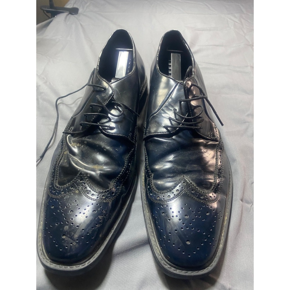 Kenneth Cole Reaction Men's Wingtip Dress Shoes Blue Size 13M Lace Up Oxford